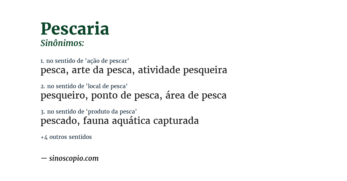 Sinônimo de pescaria
