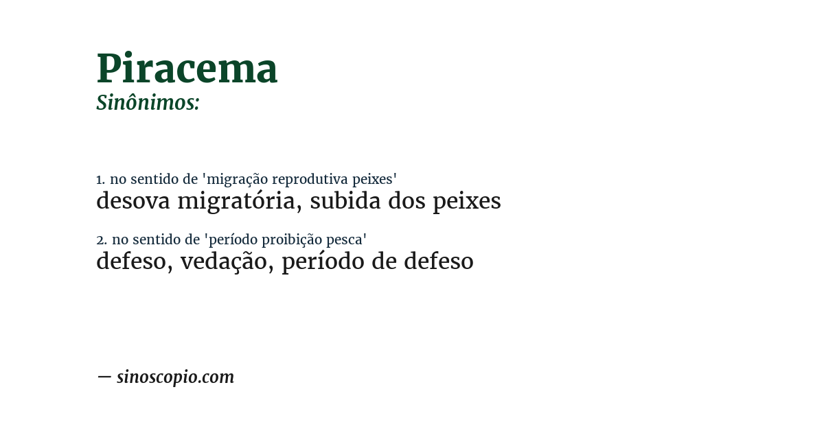Sinônimo de piracema