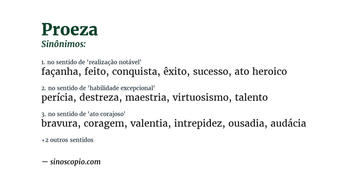 Sinônimo de proeza