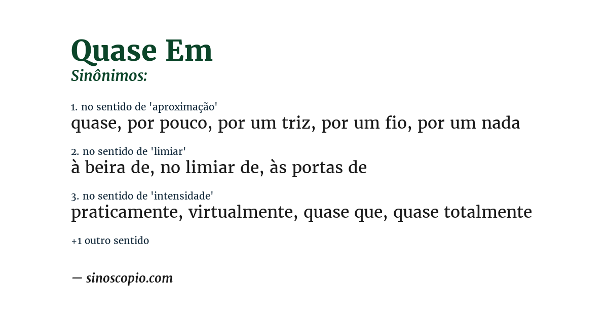 Sinônimo de quase em