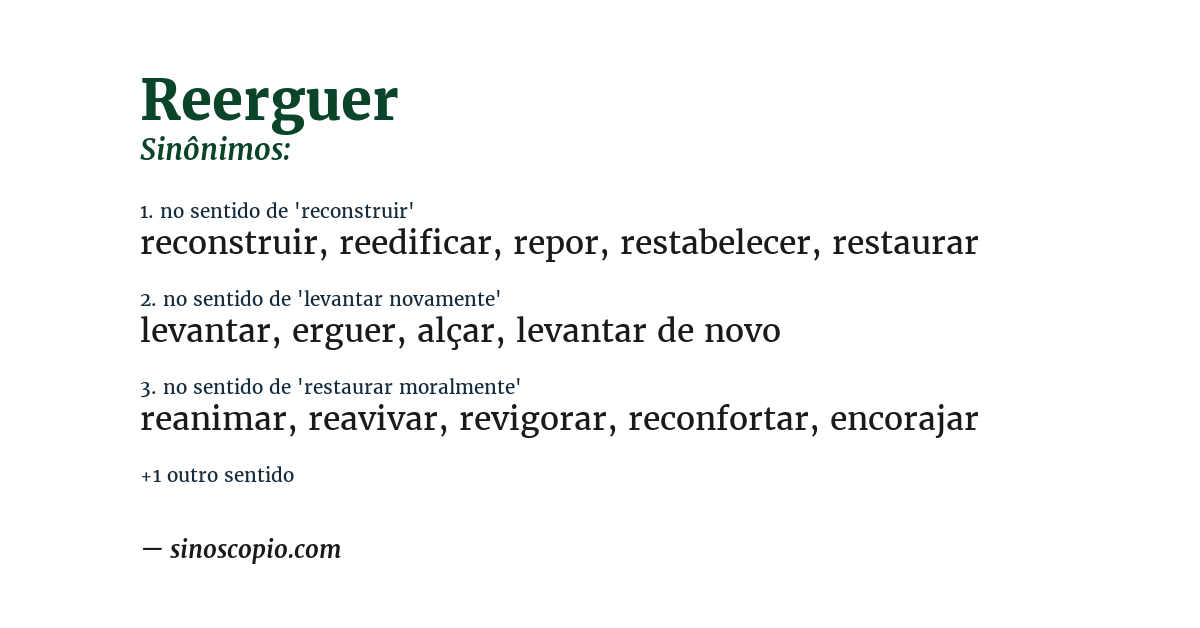 Sinônimo de reerguer