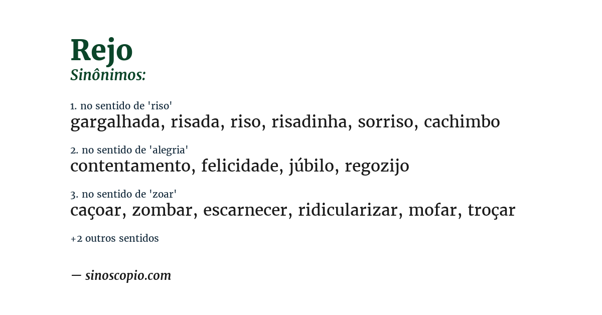 Sinônimo de rejo