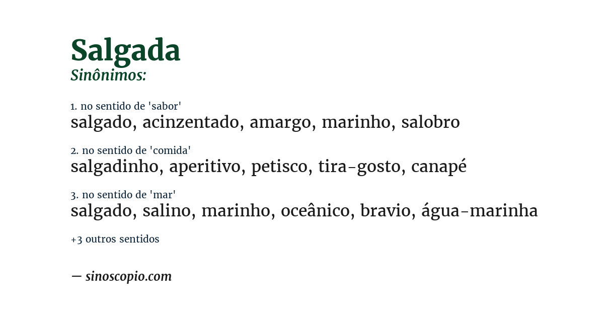 Sinônimo de salgada