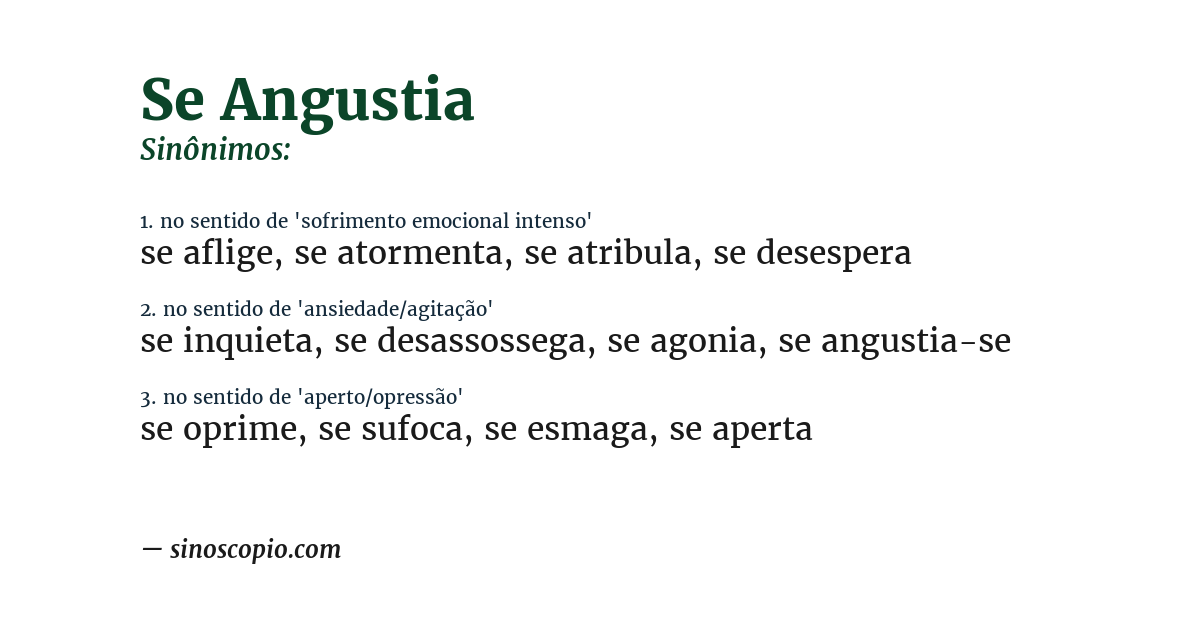 Sinônimo de se angustia