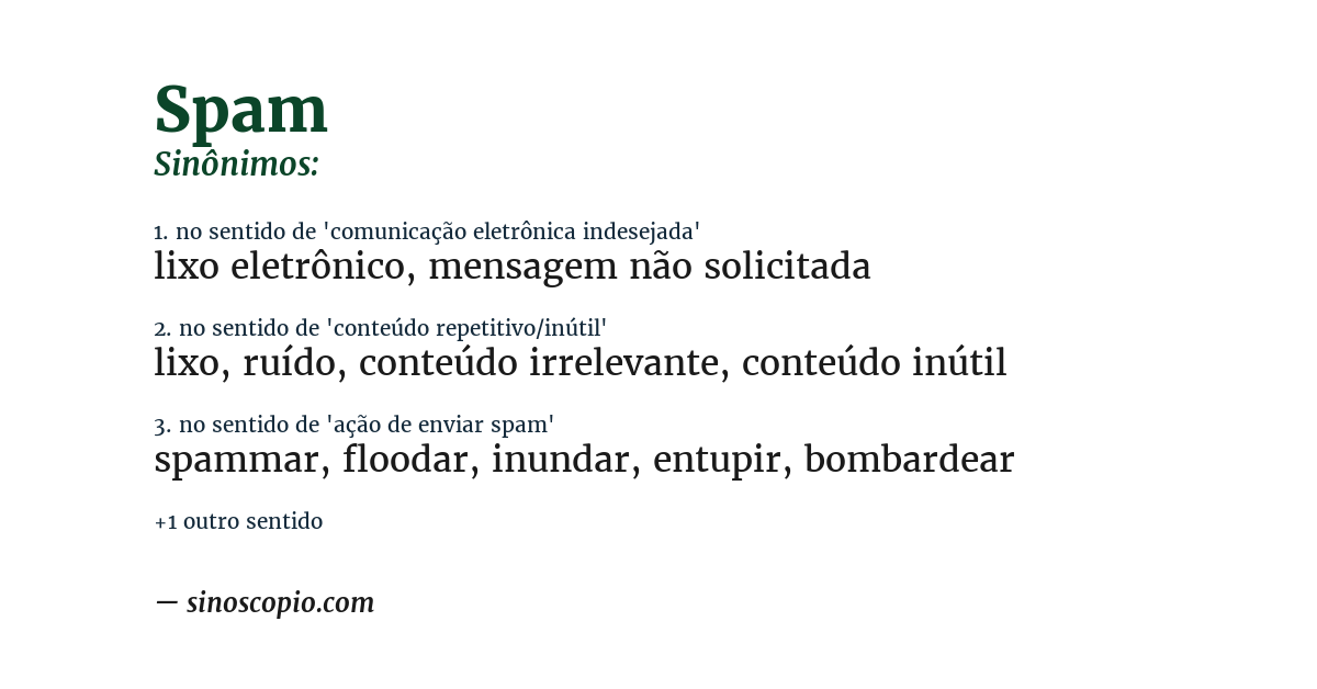 Sinônimo de spam