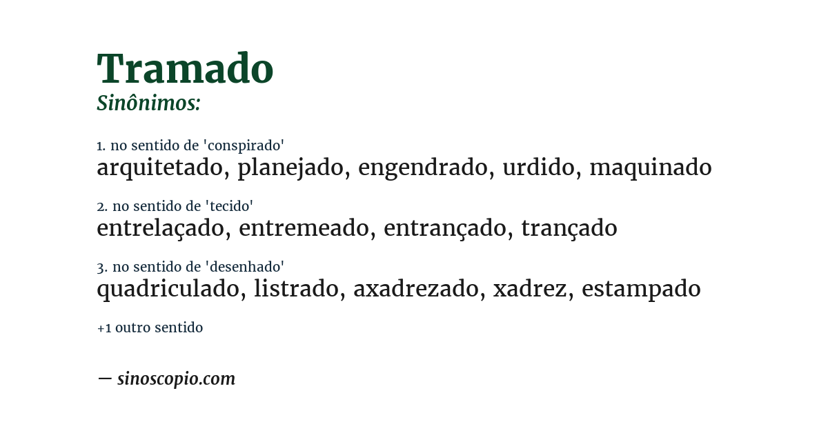 Sinônimo de tramado