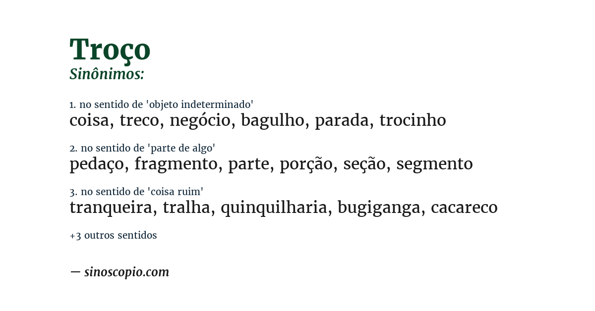 Sinônimo de troço