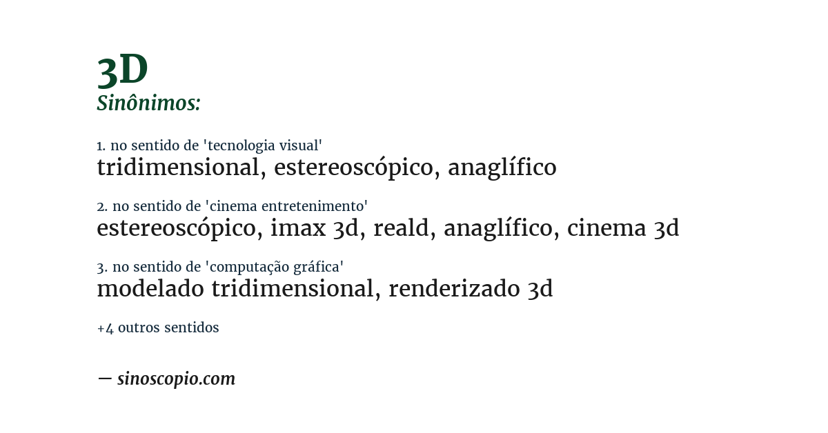 Sinônimo de 3d