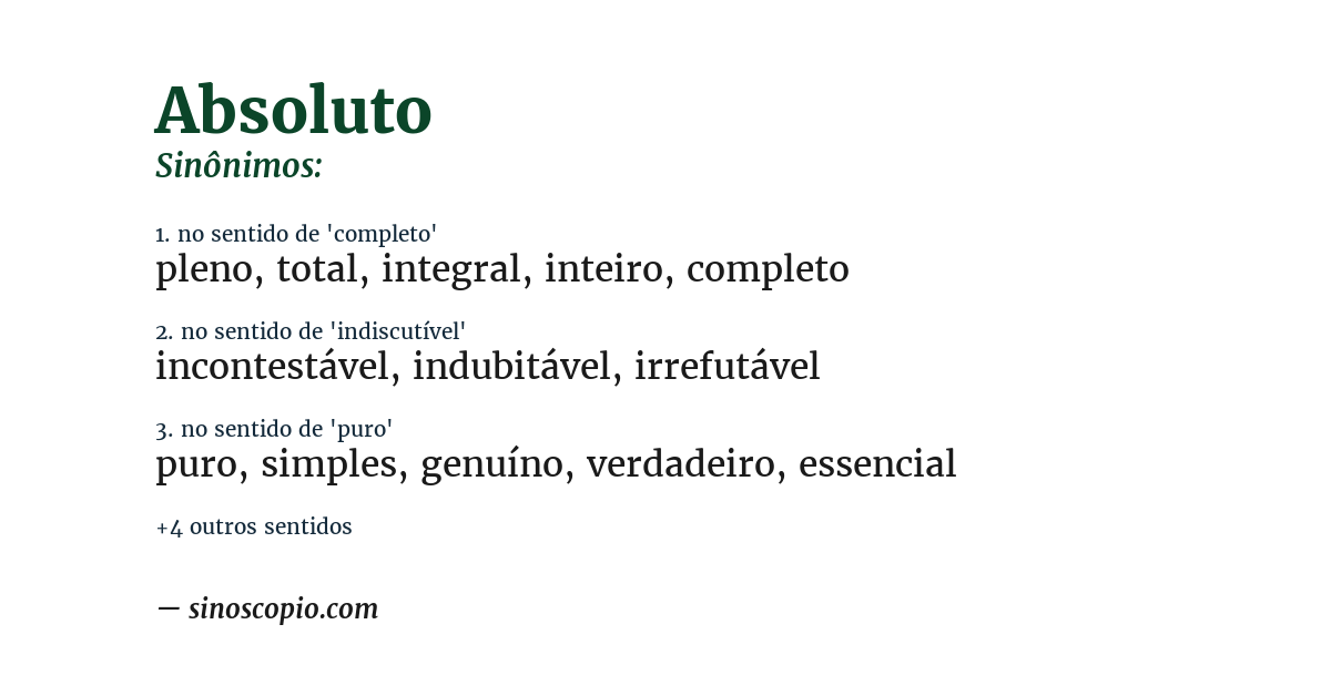 Sinônimo de absoluto