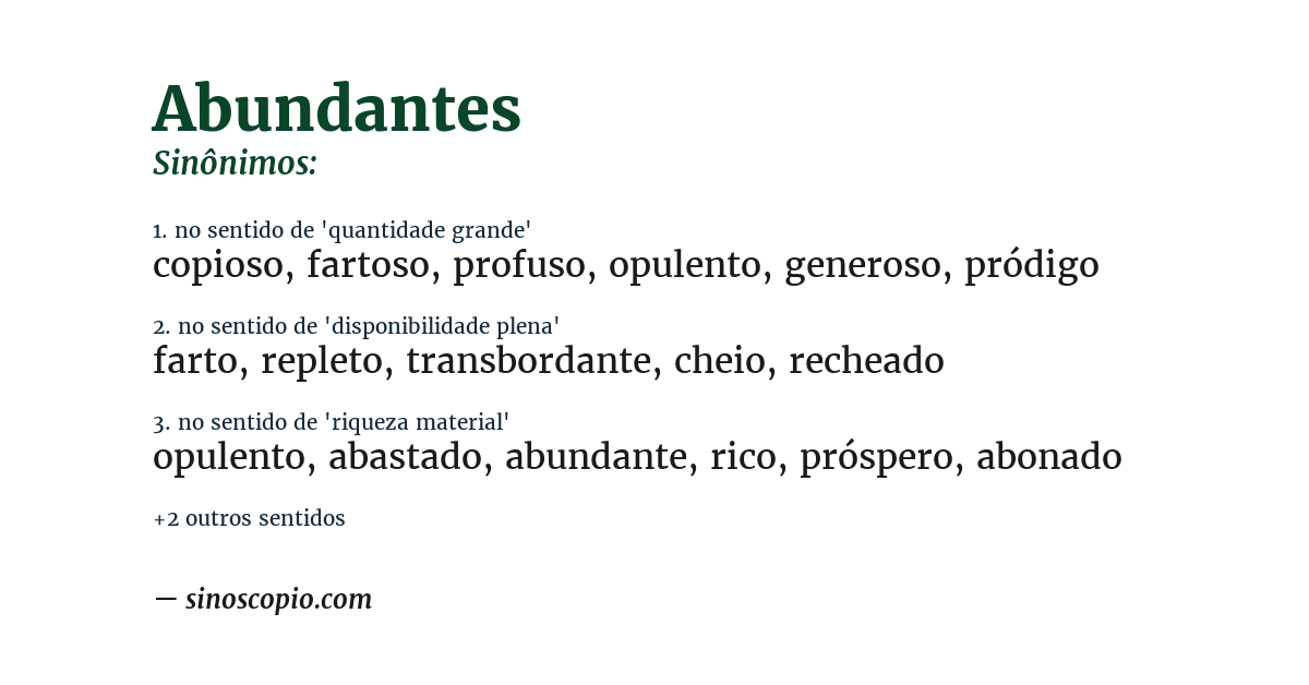 Sinônimo de abundantes