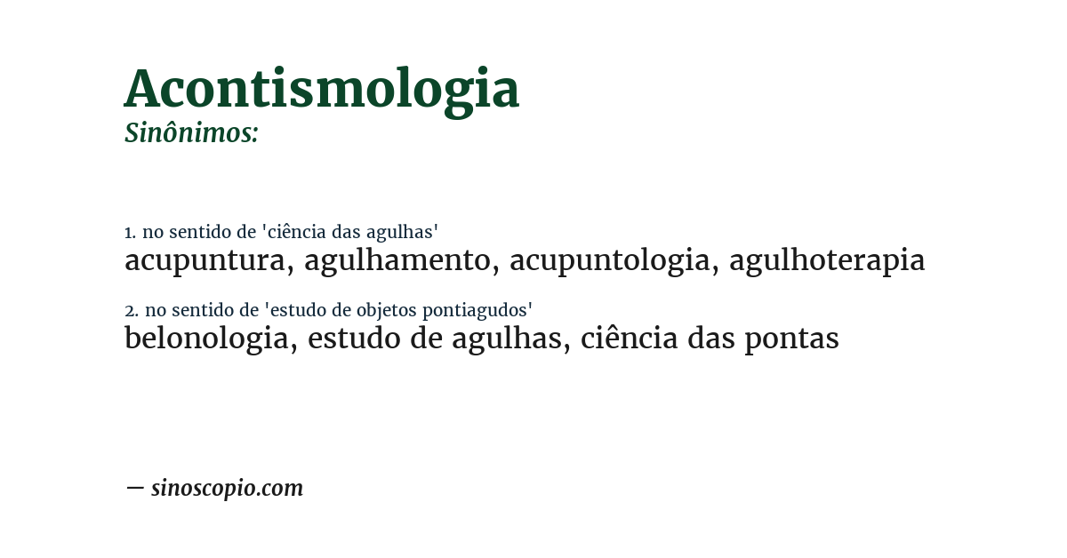 Sinônimo de acontismologia