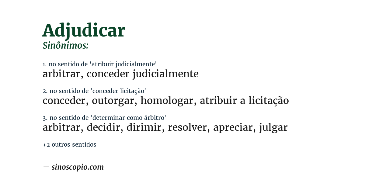 Sinônimo de adjudicar