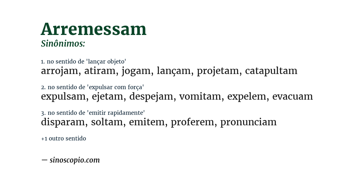 Sinônimo de arremessam