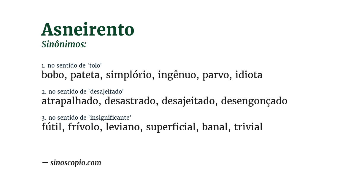 Sinônimo de asneirento