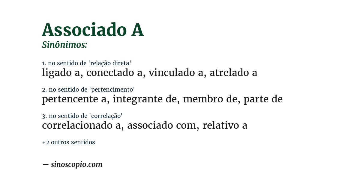 Sinônimo de associado a