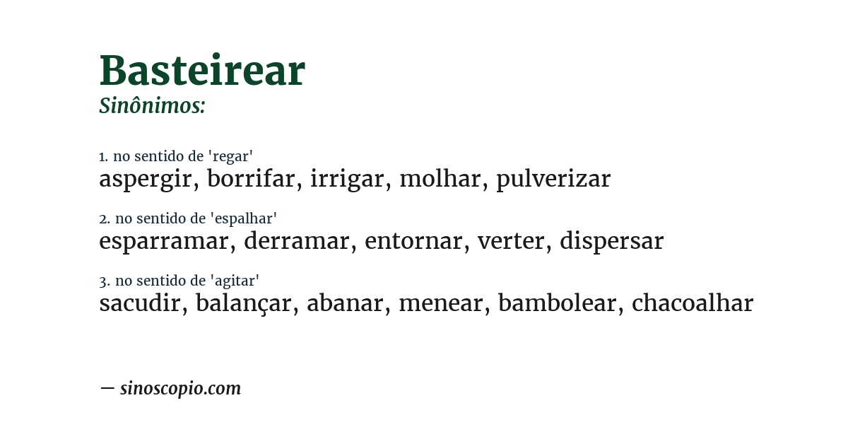Sinônimo de basteirear