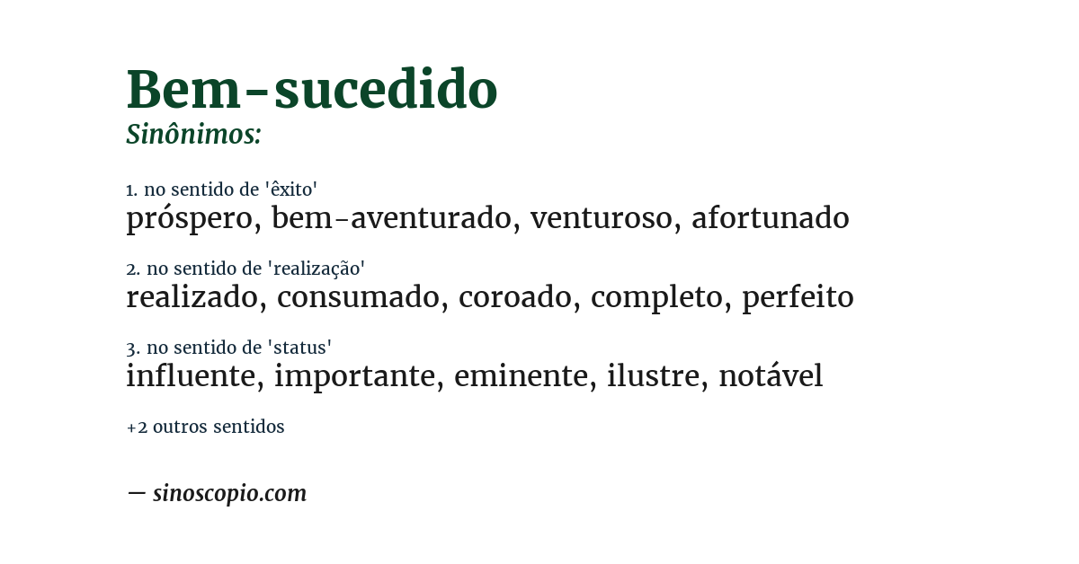 Sinônimo de bem-sucedido