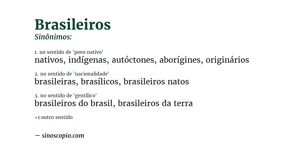 Sinônimo de brasileiros