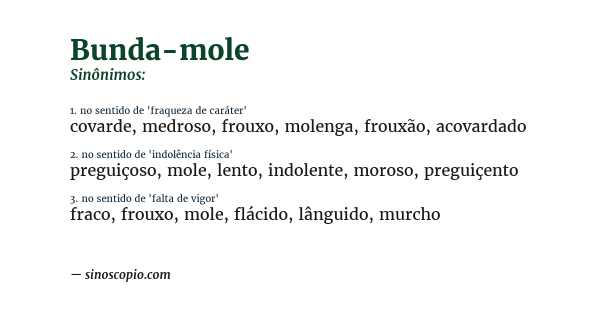 Sinônimo de bunda-mole