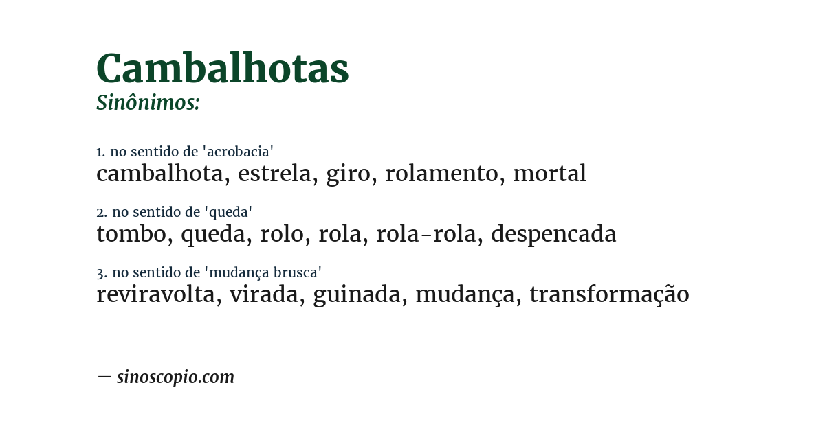 Sinônimo de cambalhotas