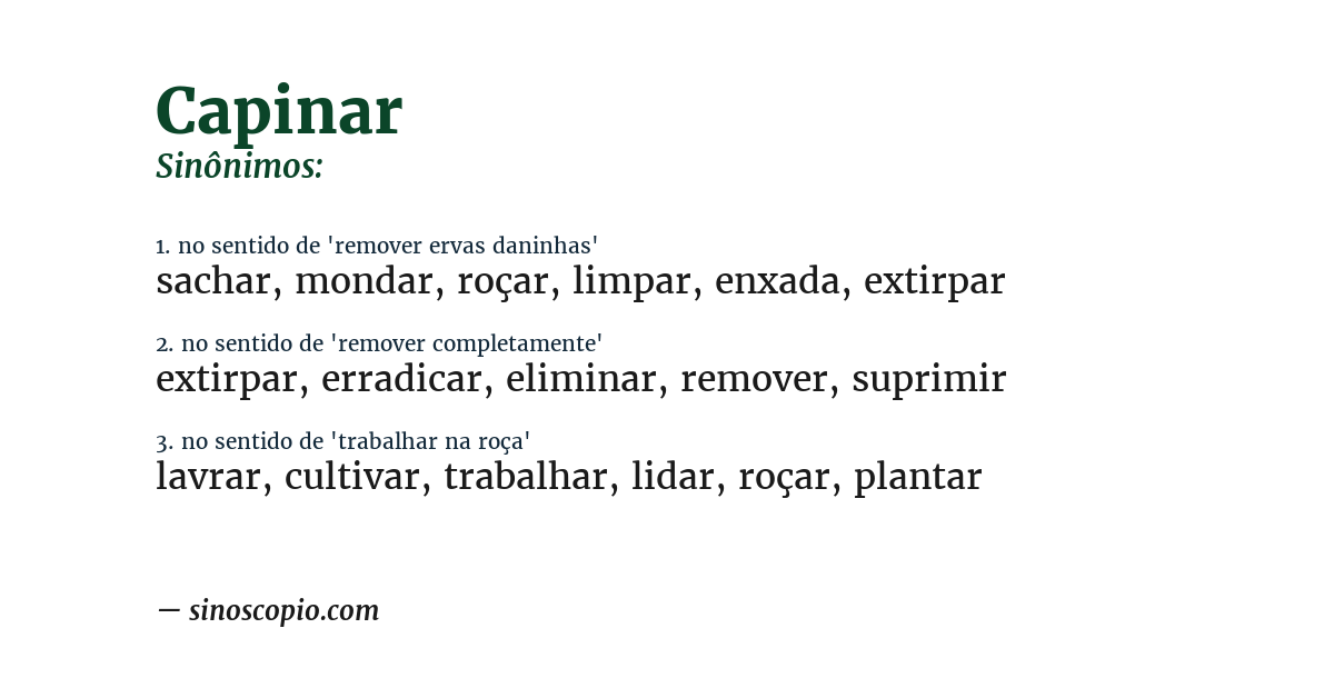 Sinônimo de capinar