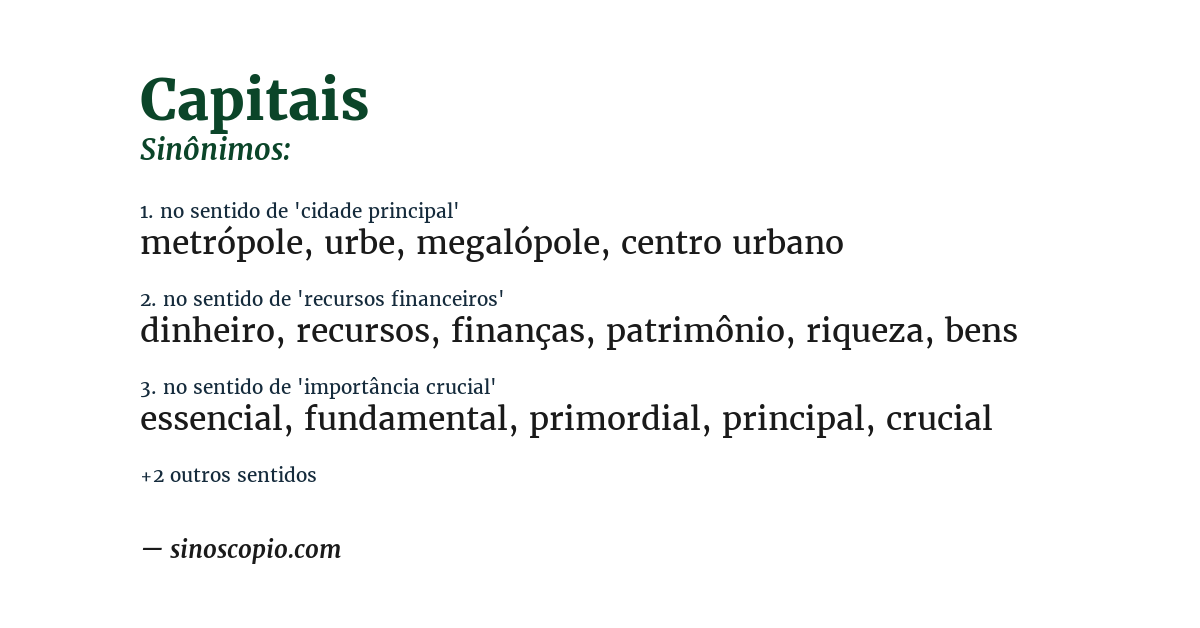Sinônimo de capitais