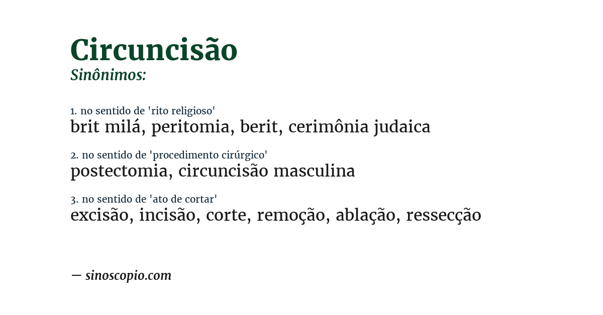 Sinônimo de circuncisão