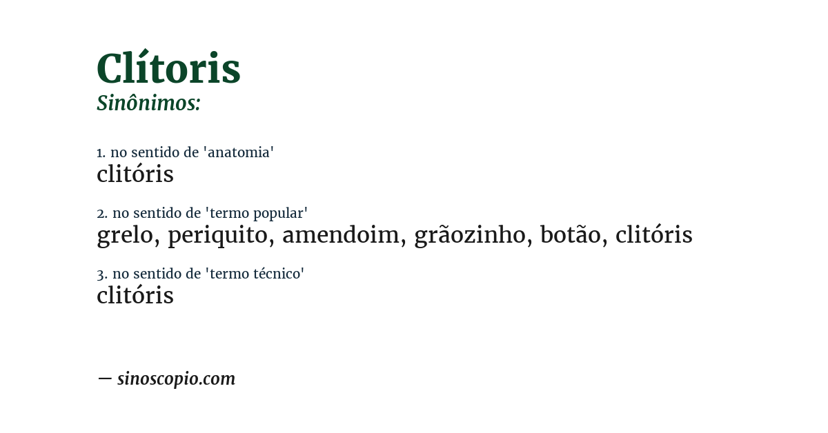 Sinônimo de clítoris