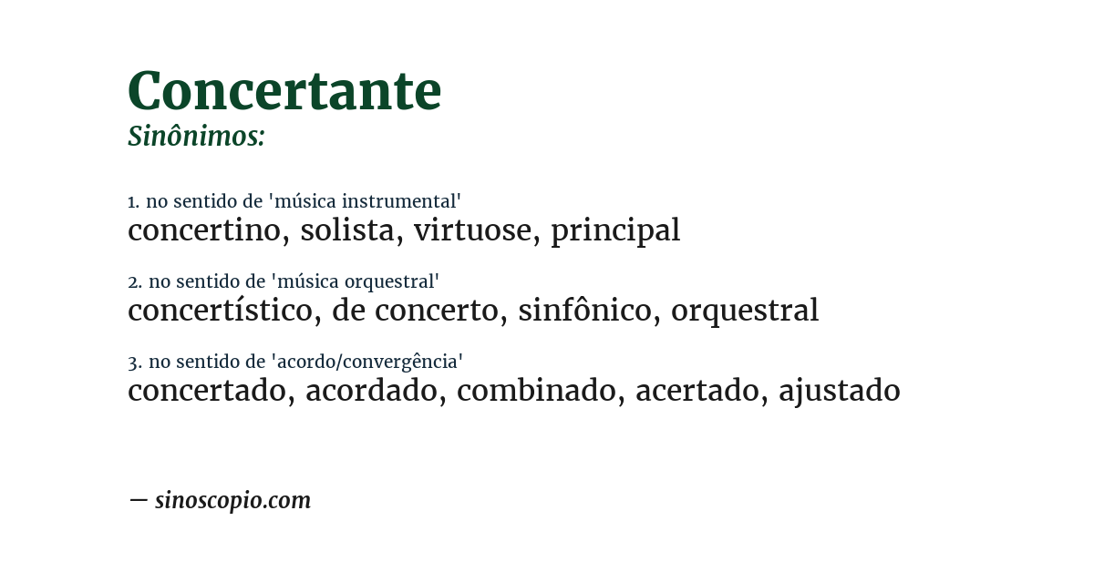 Sinônimo de concertante