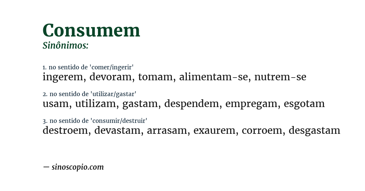 Sinônimo de consumem