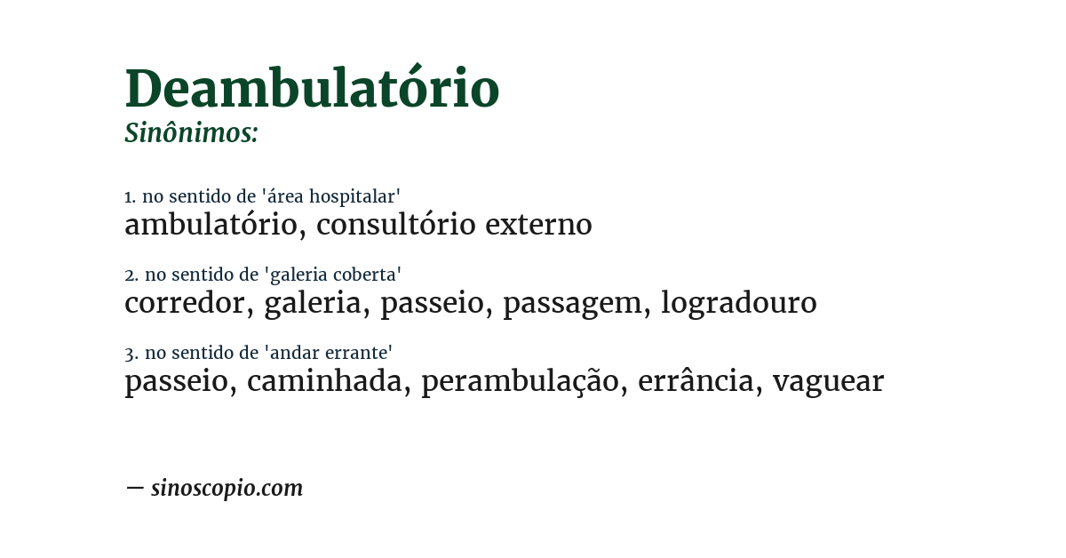 Sinônimo de deambulatório