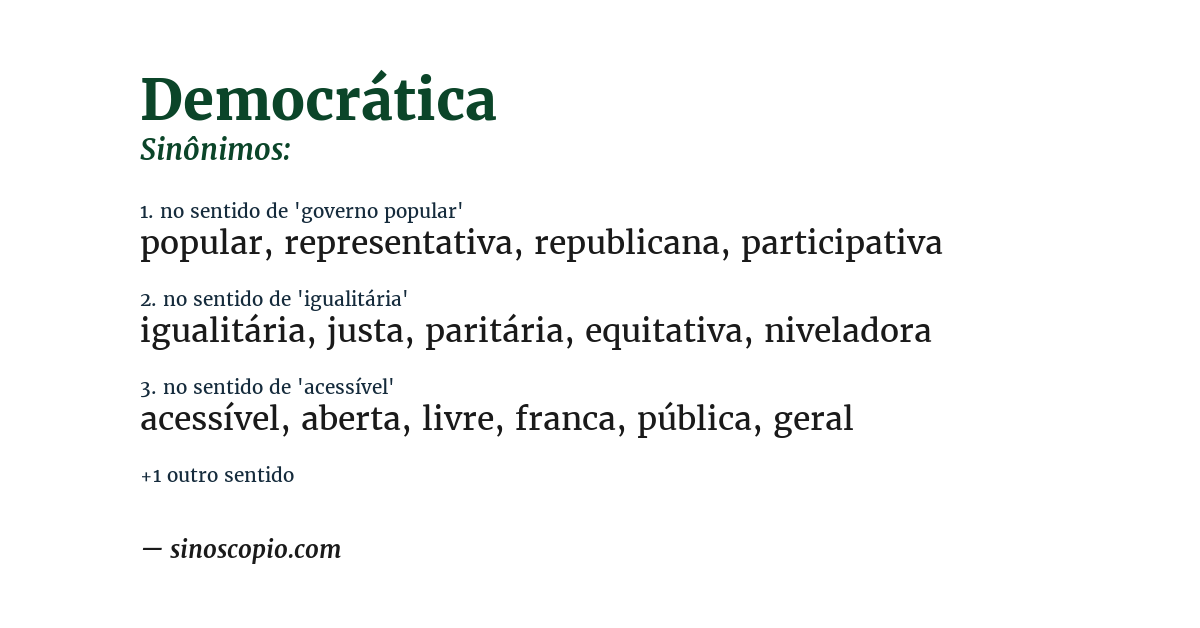 Sinônimo de democrática
