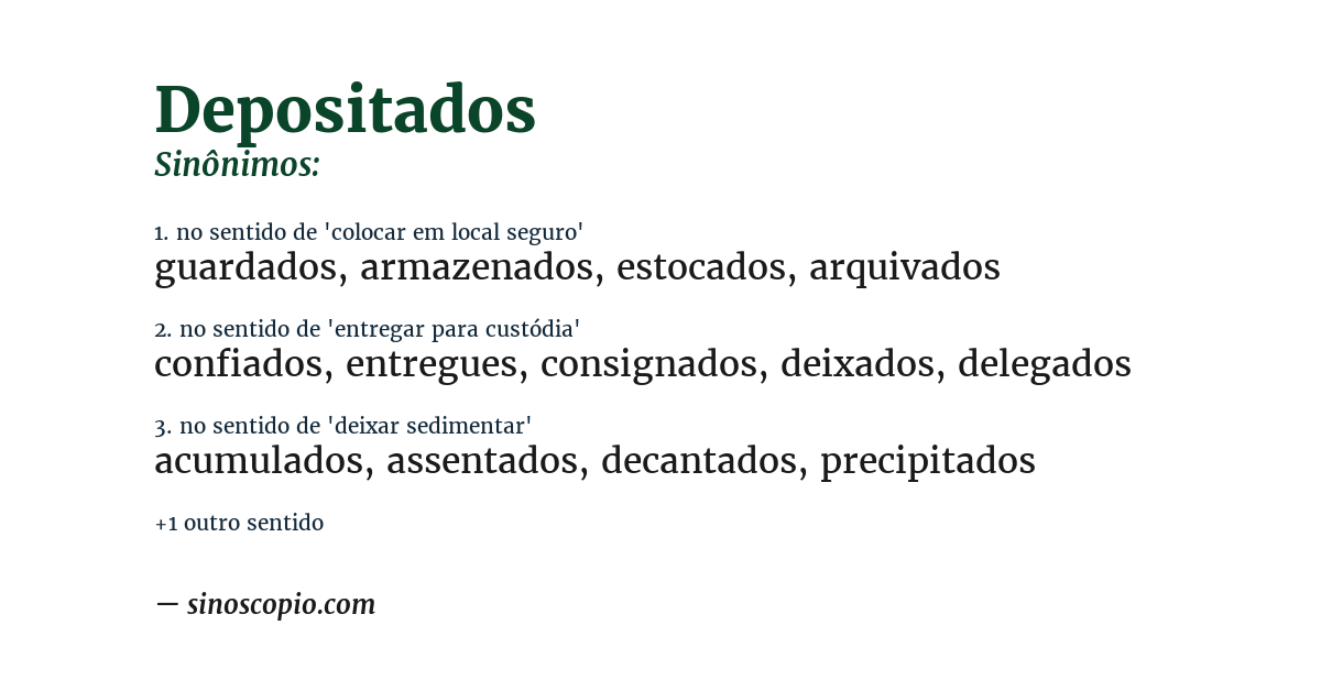 Sinônimo de depositados