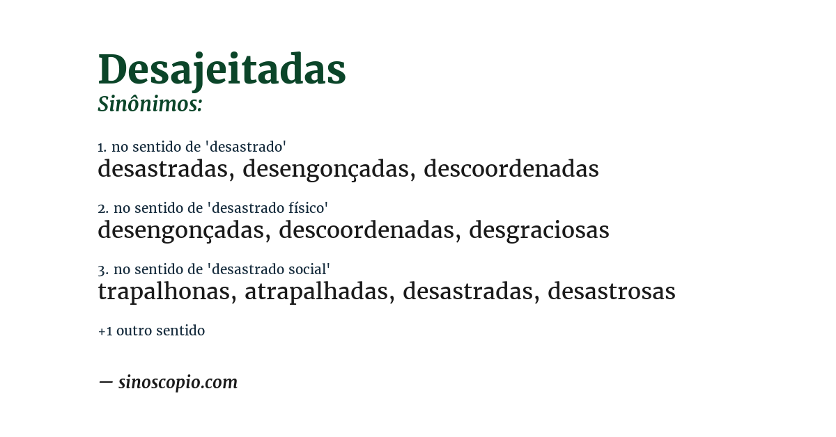 Sinônimo de desajeitadas