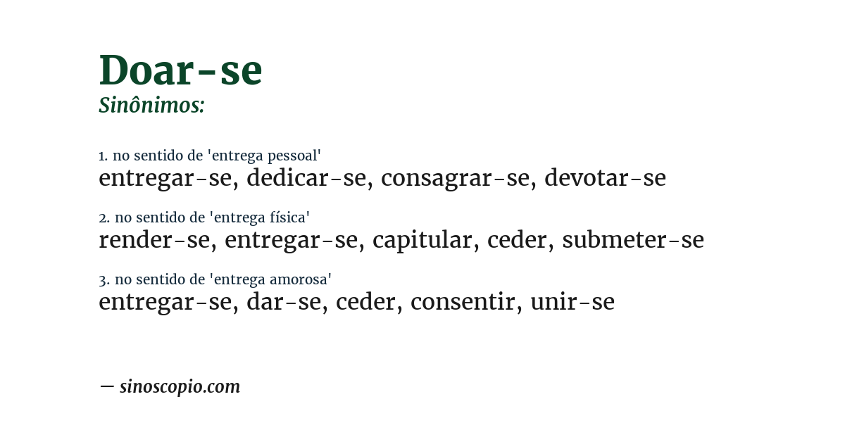 Sinônimo de doar-se