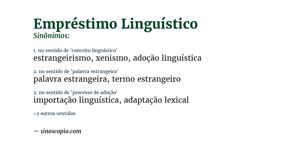 Sinônimo de empréstimo linguístico
