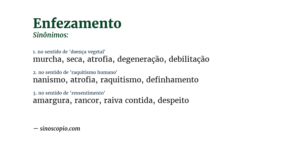 Sinônimo de enfezamento
