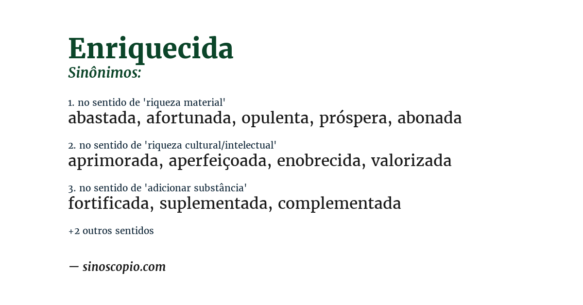 Sinônimo de enriquecida