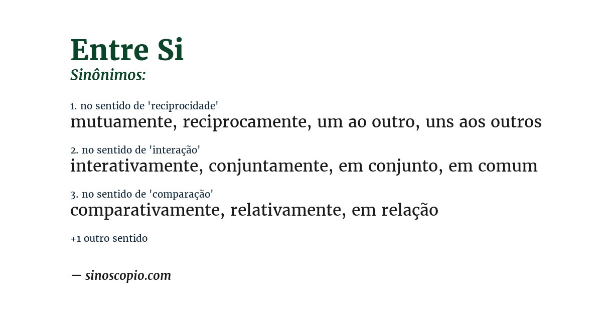 Sinônimo de entre si