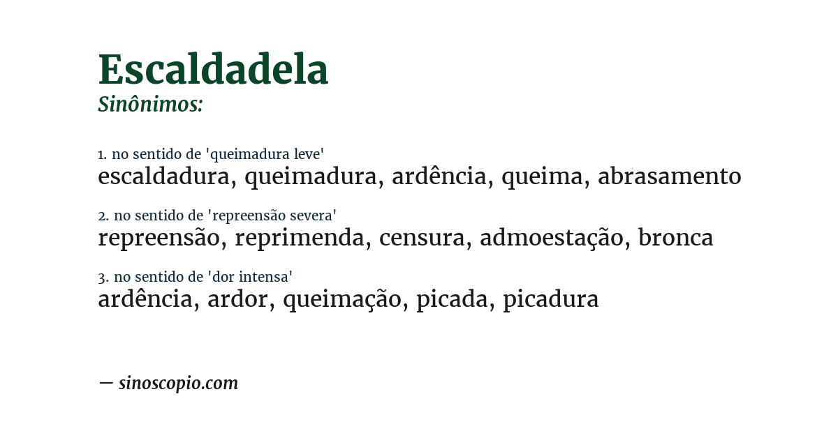 Sinônimo de escaldadela