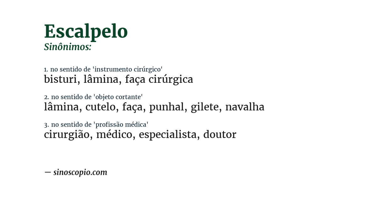 Sinônimo de escalpelo