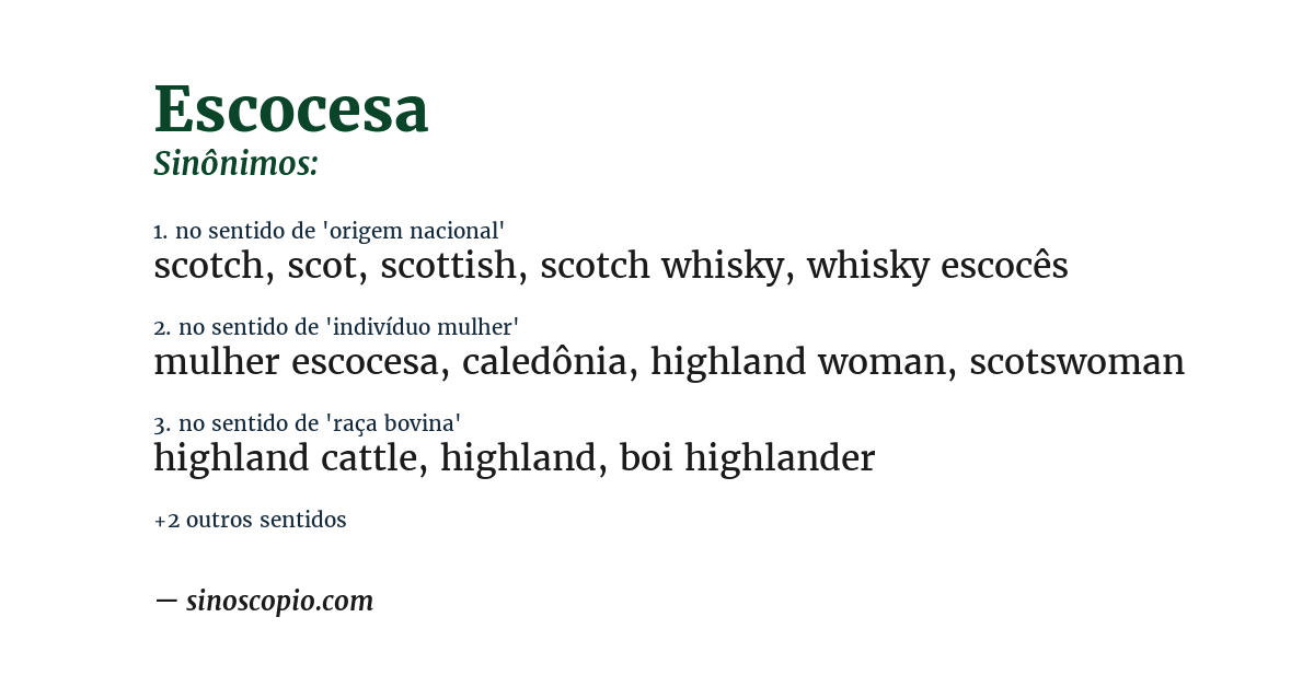 Sinônimo de escocesa