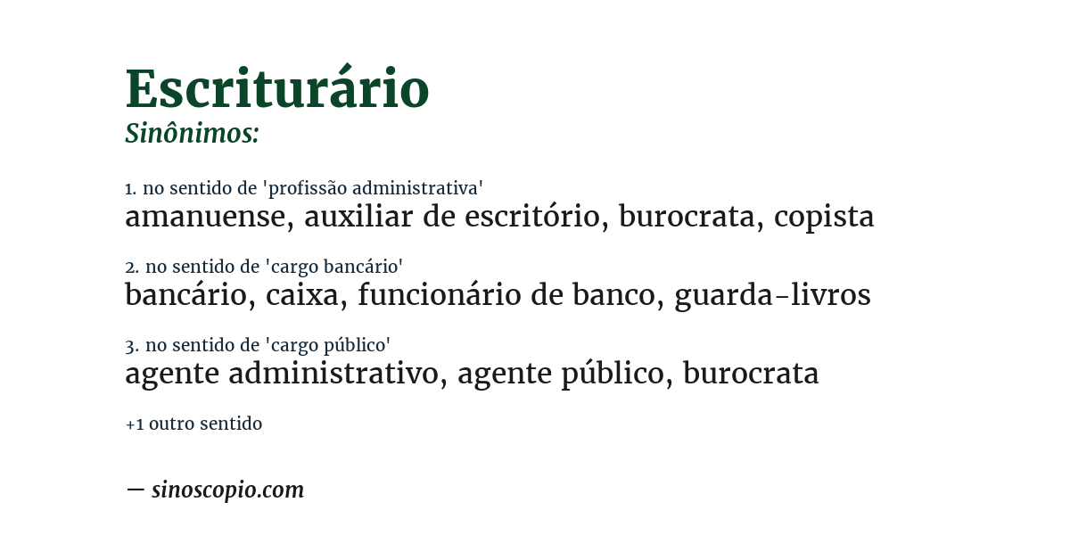 Sinônimo de escriturário