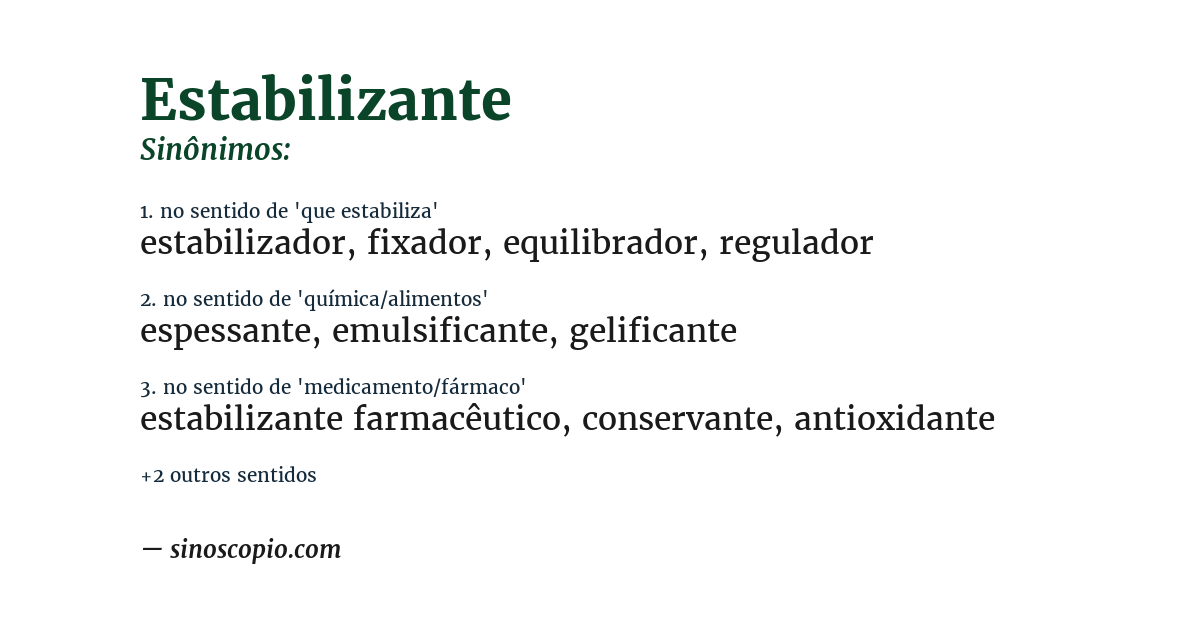 Sinônimo de estabilizante