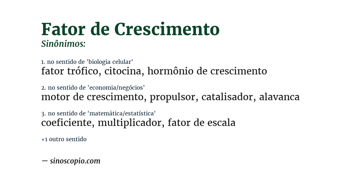 Sinônimo de fator de crescimento