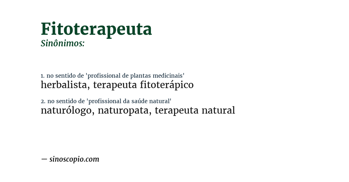 Sinônimo de fitoterapeuta