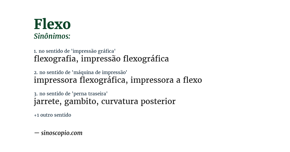 Sinônimo de flexo