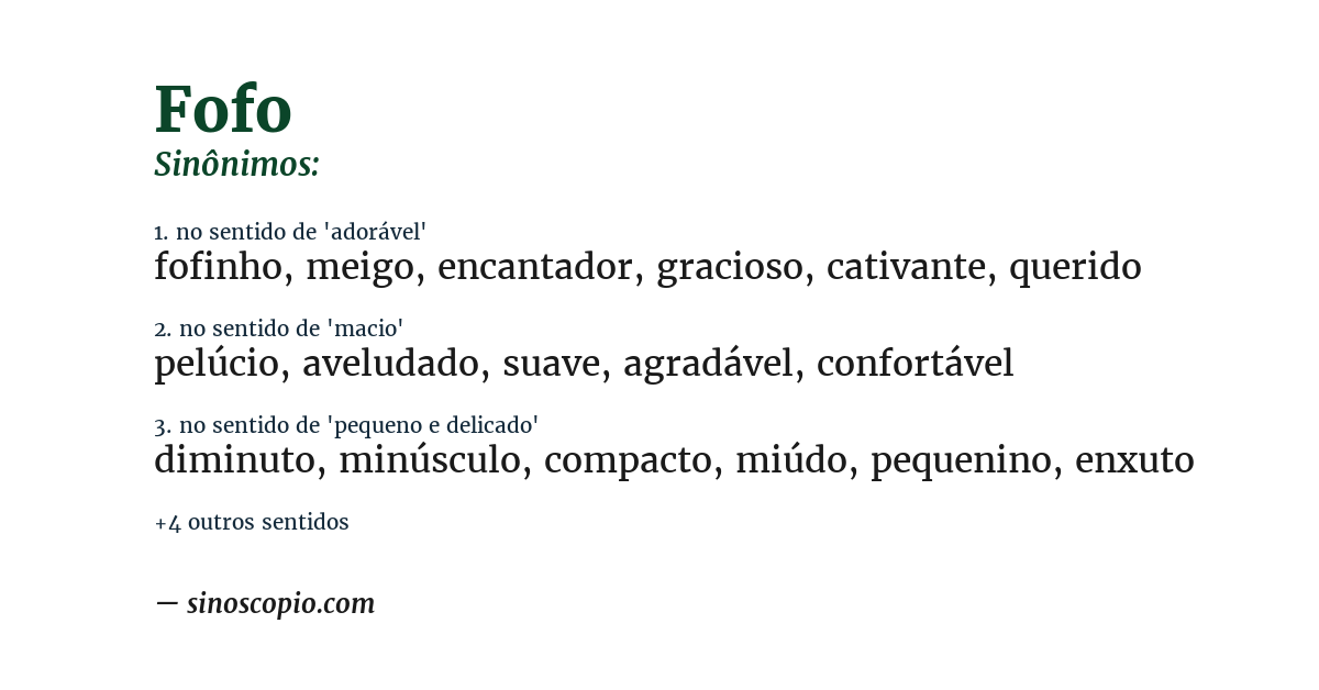 Sinônimo de fofo