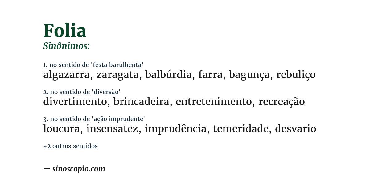 Sinônimo de folia