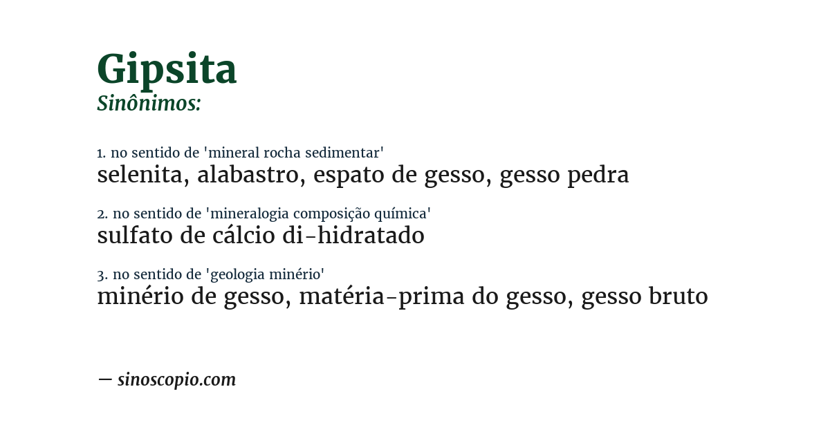 Sinônimo de gipsita